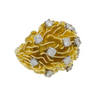 Bague dôme or jaune, platine et diamants - Castafiore