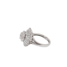 Bague double entourage en or blanc et diamants - Castafiore