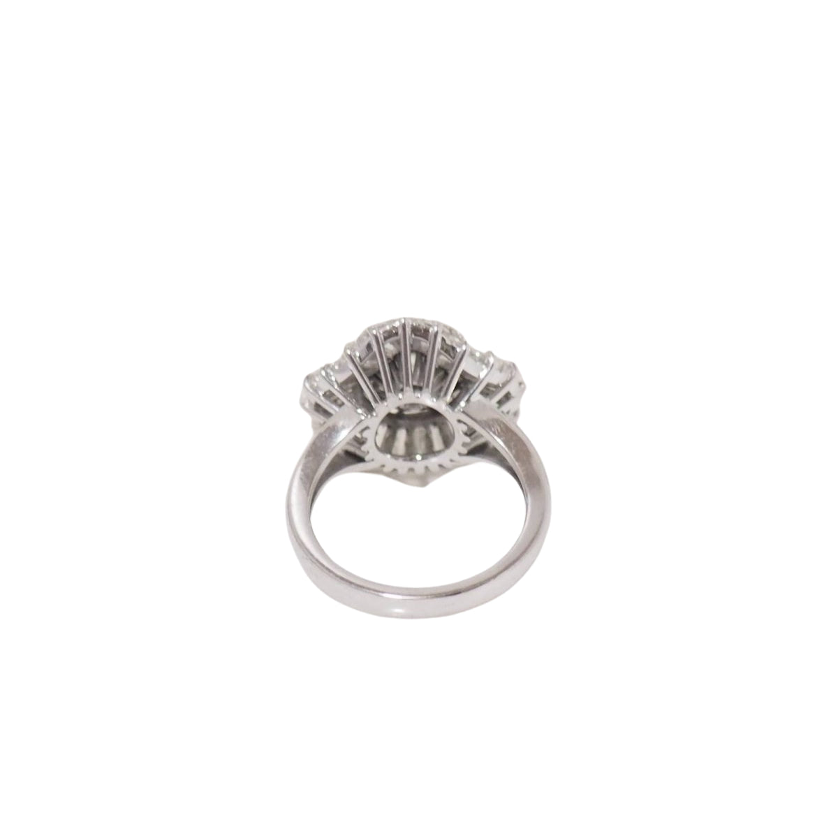 Bague double entourage en or blanc et diamants - Castafiore