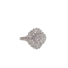 Bague double entourage en or blanc et diamants - Castafiore