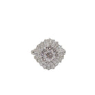 Bague double entourage en or blanc et diamants - Castafiore