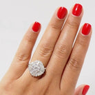 Bague double entourage en or blanc et diamants - Castafiore