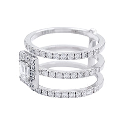 Bague Edouard Nahum, "Trilogie Emeraude", diamants, or blanc - Castafiore