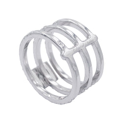 Bague Edouard Nahum, "Trilogie Emeraude", diamants, or blanc - Castafiore