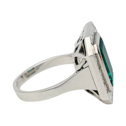 Bague émeraude 5,5 carats en or blanc, diamants - Castafiore