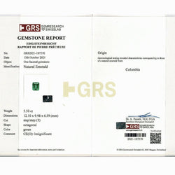 Bague émeraude 5,5 carats en or blanc, diamants - Castafiore