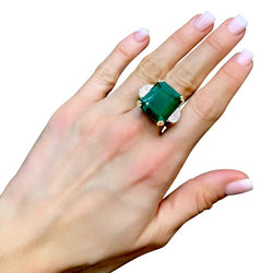 Bague émeraude or blanc, diamants - Castafiore