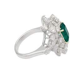 Bague émeraude or blanc, diamants - Castafiore