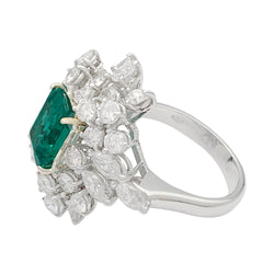 Bague émeraude or blanc, diamants - Castafiore