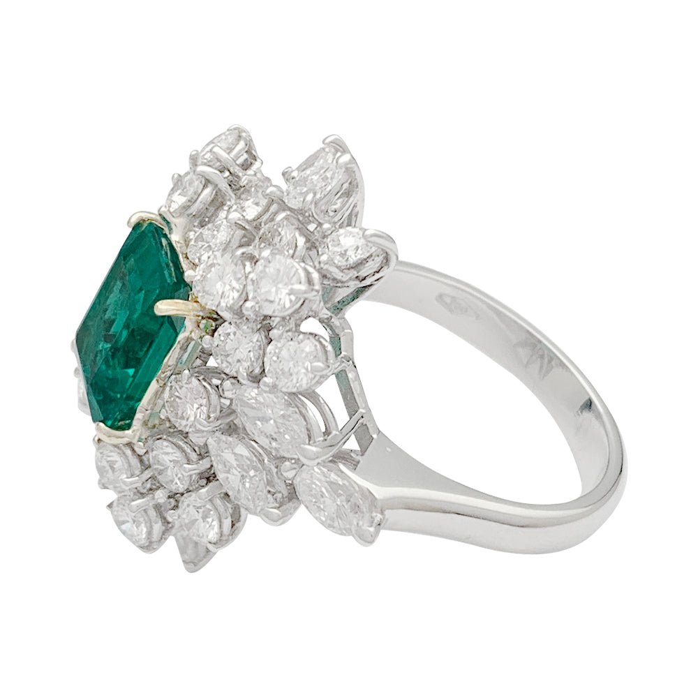 Bague émeraude or blanc, diamants - Castafiore