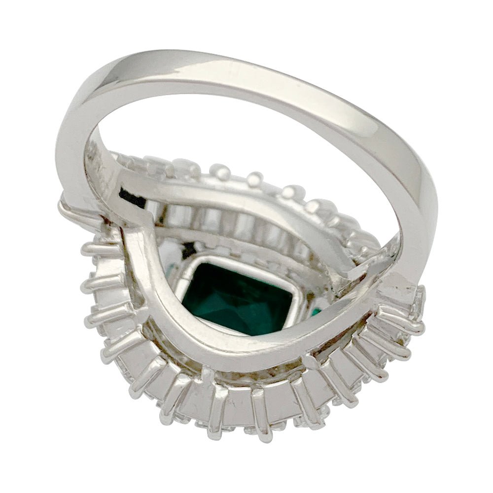 Bague émeraude or blanc, diamants - Castafiore