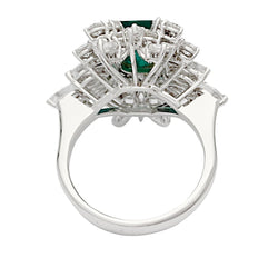 Bague émeraude or blanc, diamants - Castafiore