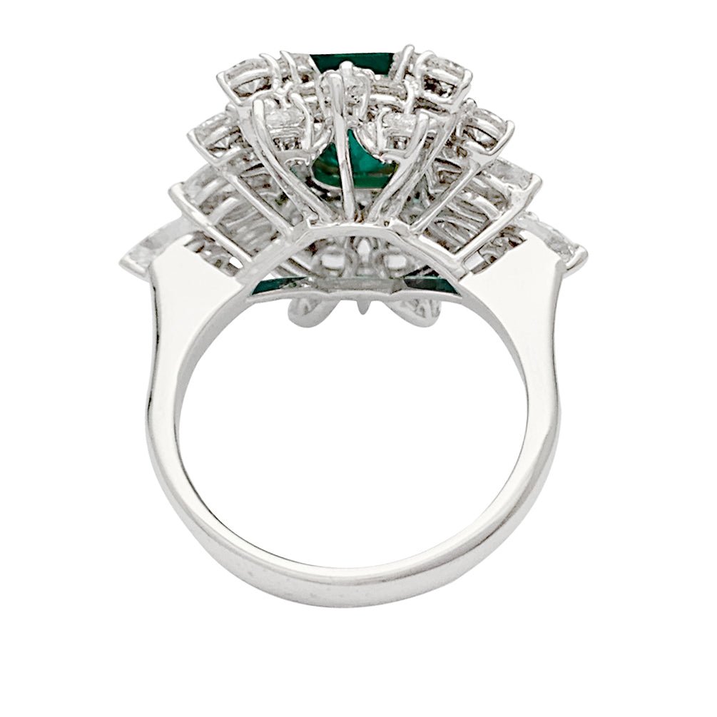 Bague émeraude or blanc, diamants - Castafiore