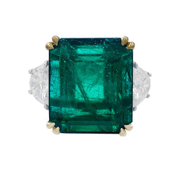 Bague émeraude or blanc, diamants - Castafiore