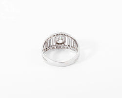 Bague en diamant et platine forme bandeau - Castafiore