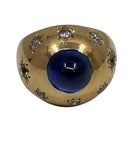 Bague en or 18 carats, saphir cabochon 5.10 ct ceylan non chauffé vers 1940 - Castafiore