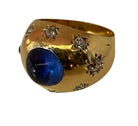 Bague en or 18 carats, saphir cabochon 5.10 ct ceylan non chauffé vers 1940 - Castafiore