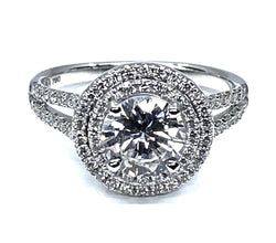 Bague en or blanc 18 carats, diamant 0,97 carat couleur E - Castafiore