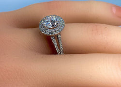 Bague en or blanc 18 carats, diamant 0,97 carat couleur E - Castafiore