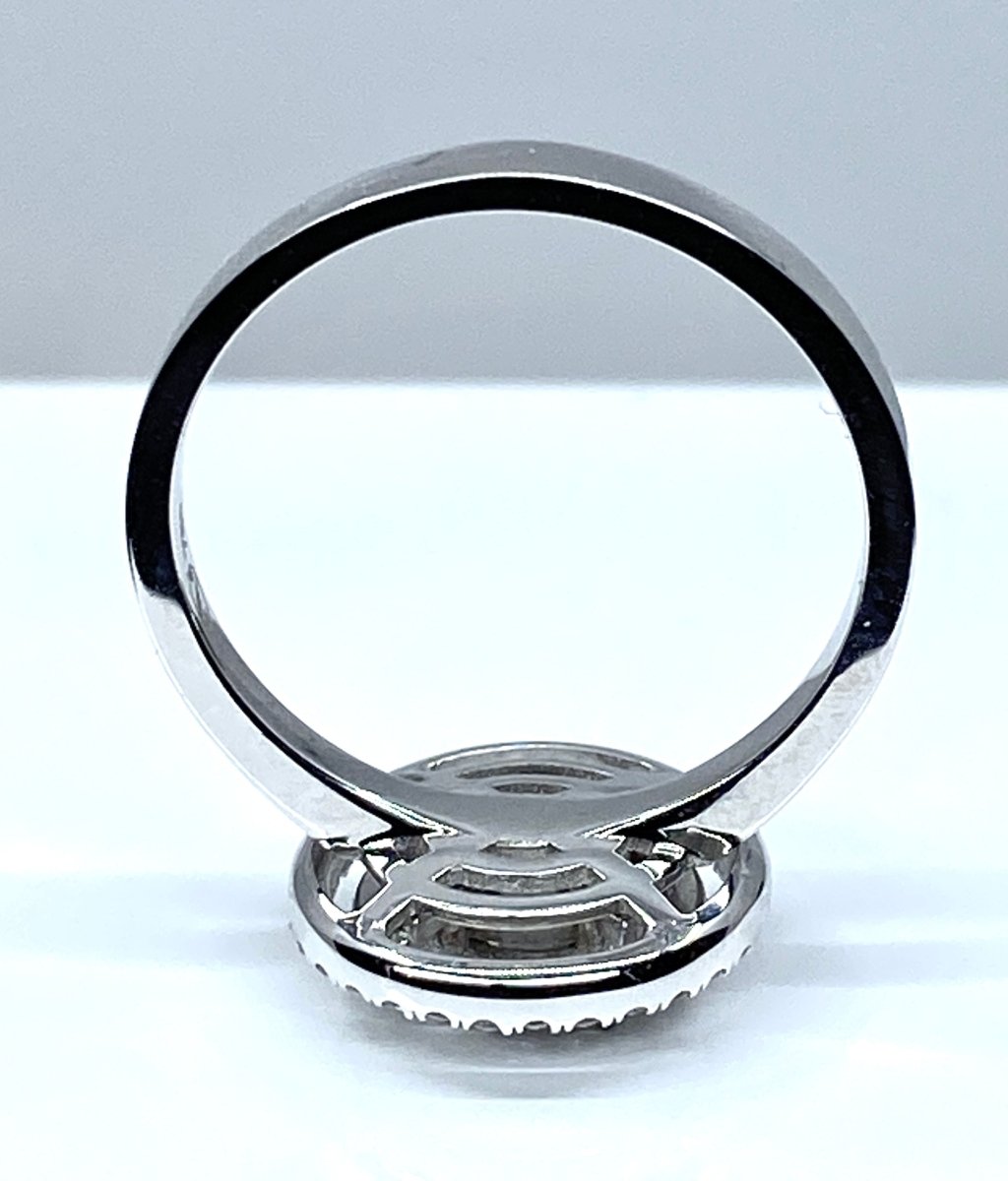 Bague en or blanc 18 carats, diamant couleur E - Castafiore