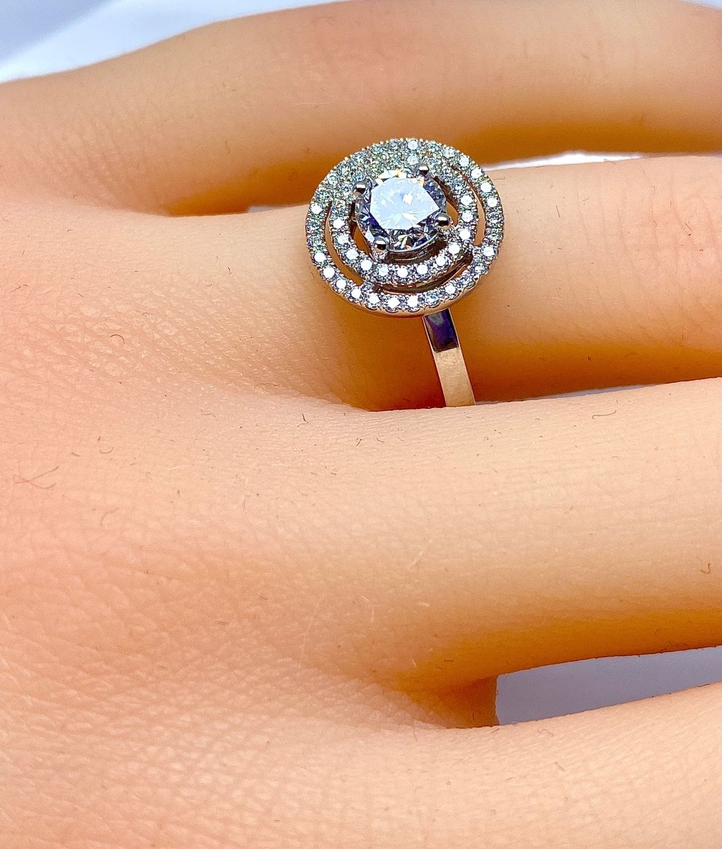 Engagement Ring Diamant Synthétique Bague Solitaire En Diamant