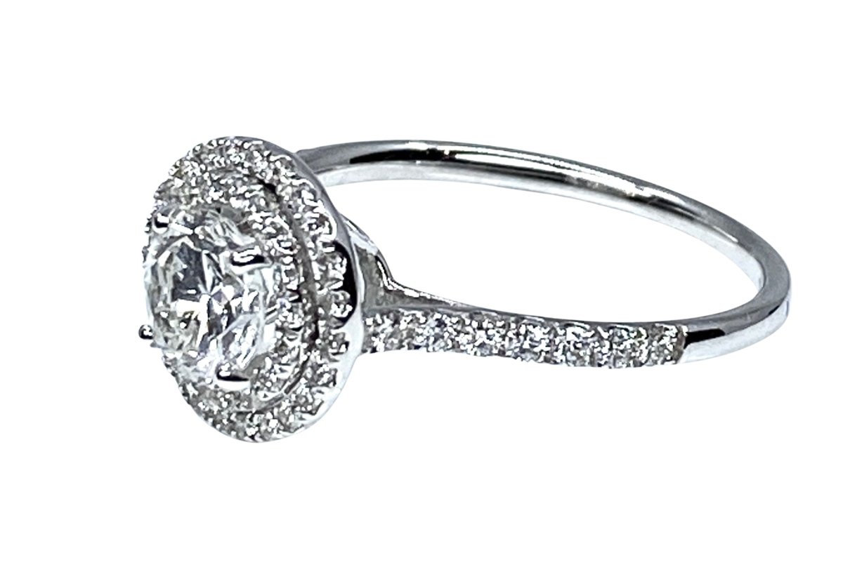 Bague en or blanc 18 carats , diamant couleur G - Castafiore