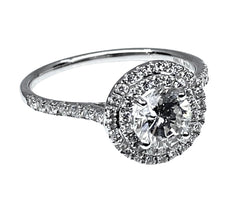 Bague en or blanc 18 carats , diamant couleur G - Castafiore