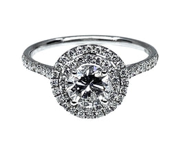 Bague en or blanc 18 carats , diamant couleur G - Castafiore