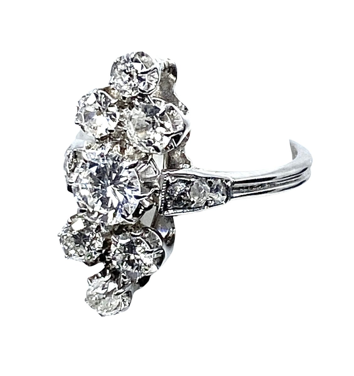 Bague en or blanc 18 carats en diamants - Castafiore