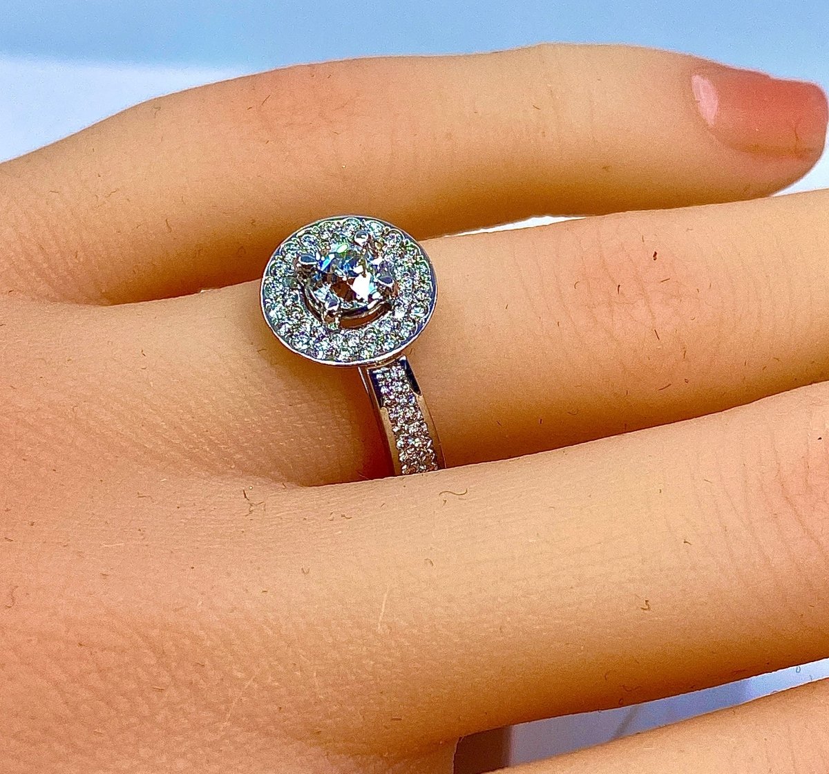 Bague en or blanc 18 carats en diamants - Castafiore