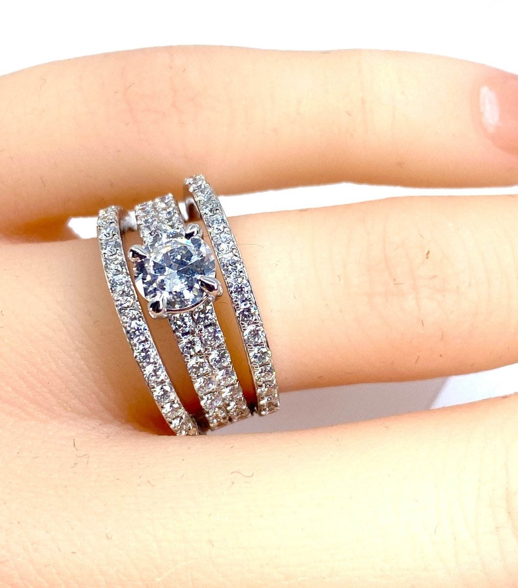 Bague en or blanc 18 carats et diamants - Castafiore