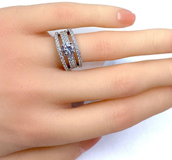 Bague en or blanc 18 carats et diamants - Castafiore