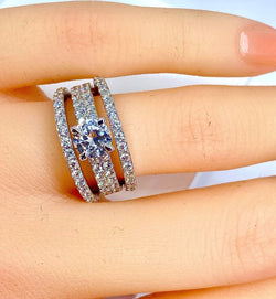 Bague en or blanc 18 carats et diamants - Castafiore