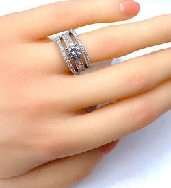 Bague en or blanc 18 carats et diamants - Castafiore