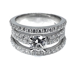 Bague en or blanc 18 carats et diamants - Castafiore