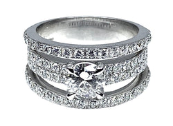 Bague en or blanc 18 carats et diamants - Castafiore
