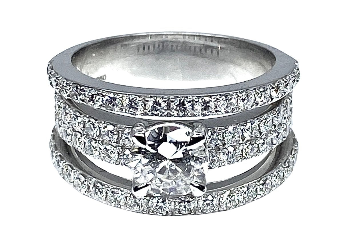 Bague en or blanc 18 carats et diamants - Castafiore
