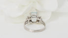 Bague en or blanc, aigue marine et diamants - Castafiore