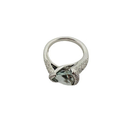 Bague en or blanc, aigue marine et diamants - Castafiore