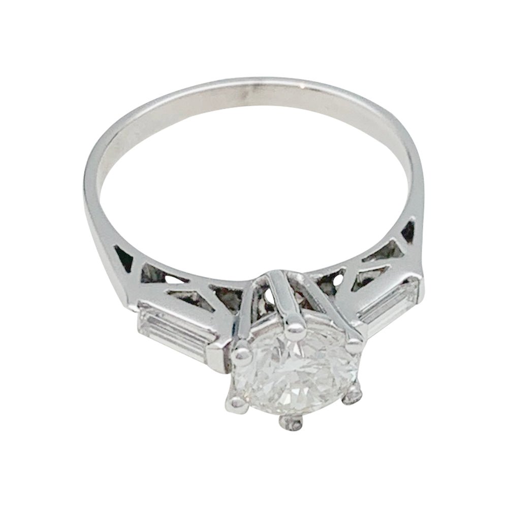 Bague en or blanc, diamant 1,08 carat - Castafiore