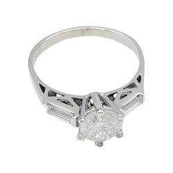 Bague en or blanc, diamant 1,08 carat - Castafiore