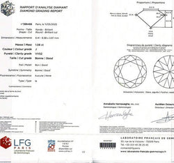 Bague en or blanc, diamant 1,08 carat - Castafiore