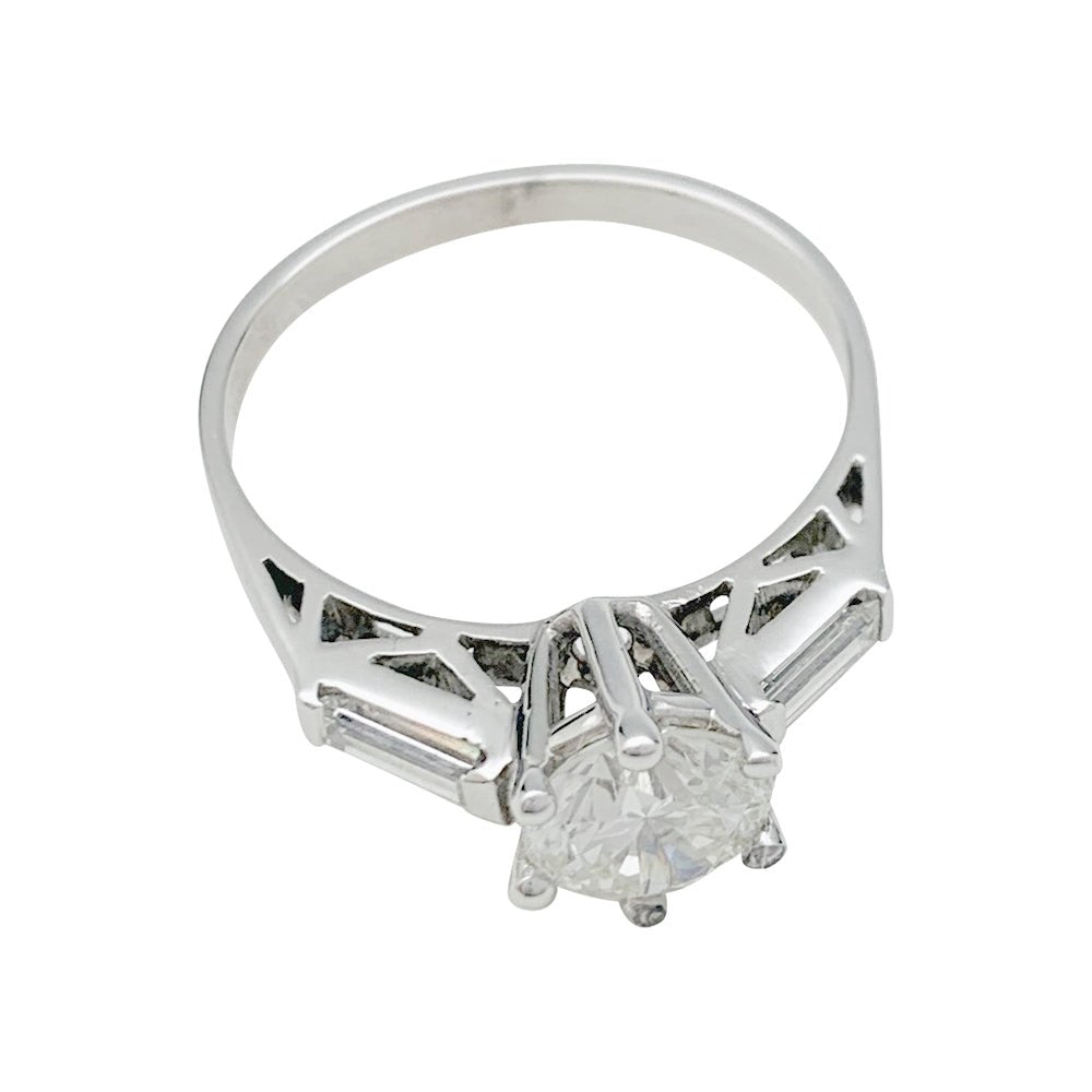 Bague en or blanc, diamant 1,08 carat - Castafiore