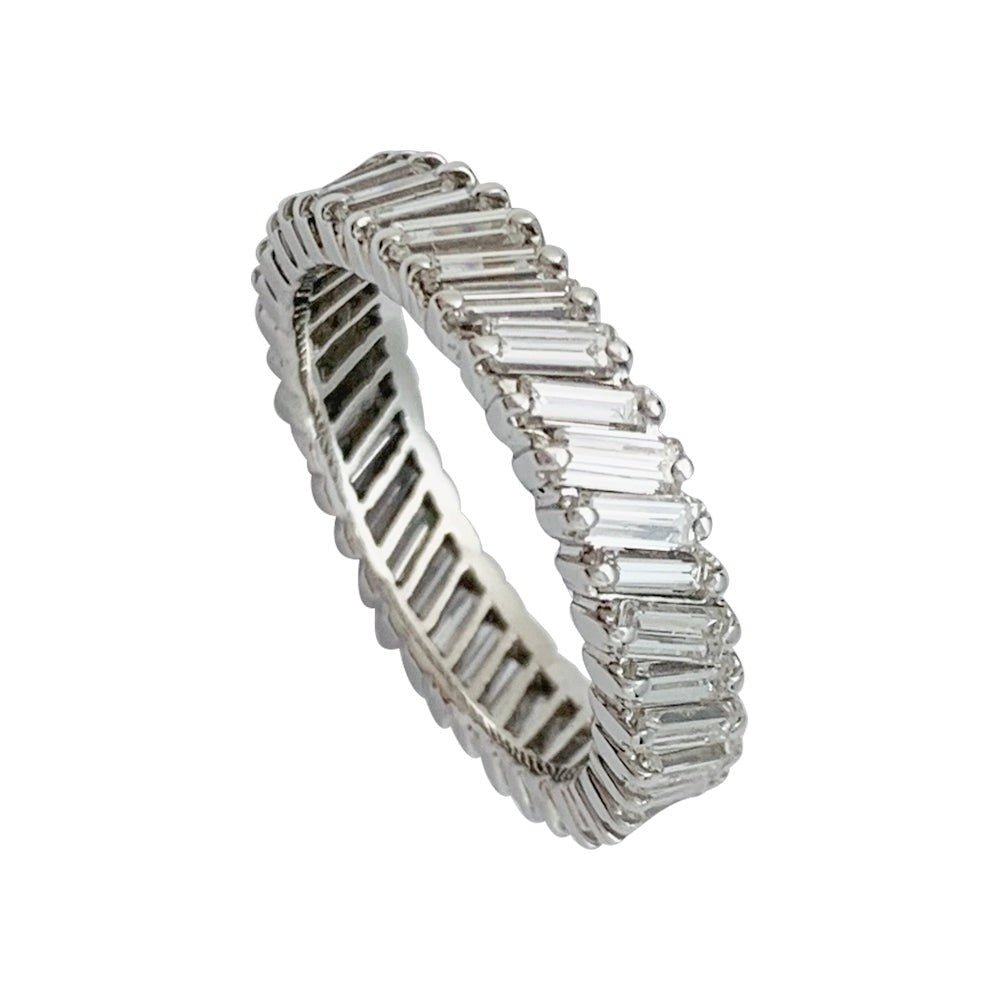 Bague en or blanc, diamants baguettes - Castafiore