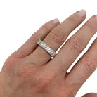 Bague en or blanc, diamants baguettes - Castafiore