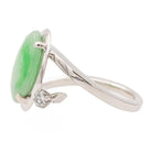 Bague en or blanc, jade et diamants - Castafiore