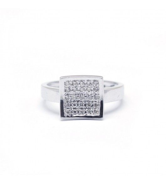 Bague en or blanc pavée diamants - Castafiore