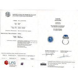 Bague en or blanc, platine, saphir et diamants - Castafiore