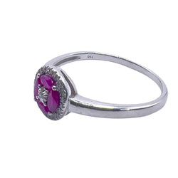 Bague en or blanc, rubis et diamants - Castafiore