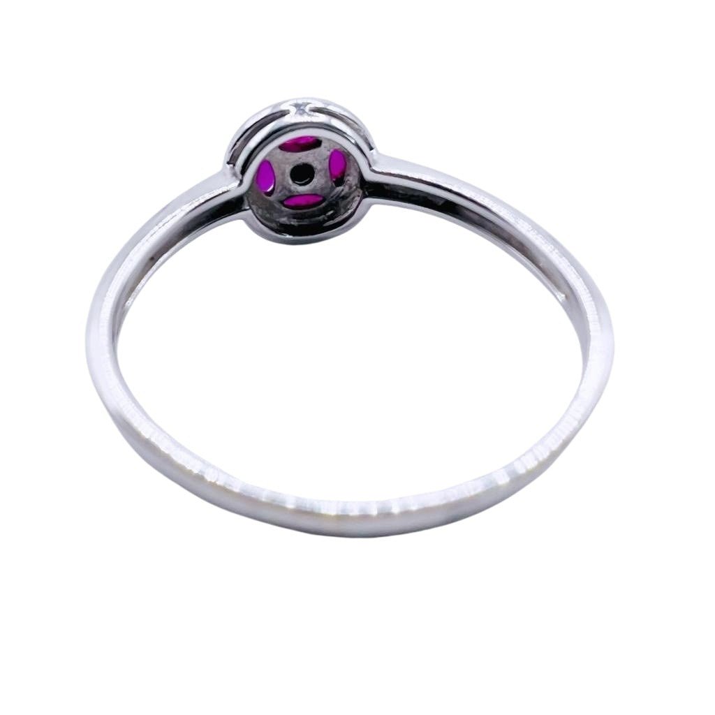 Bague en or blanc, rubis et diamants - Castafiore